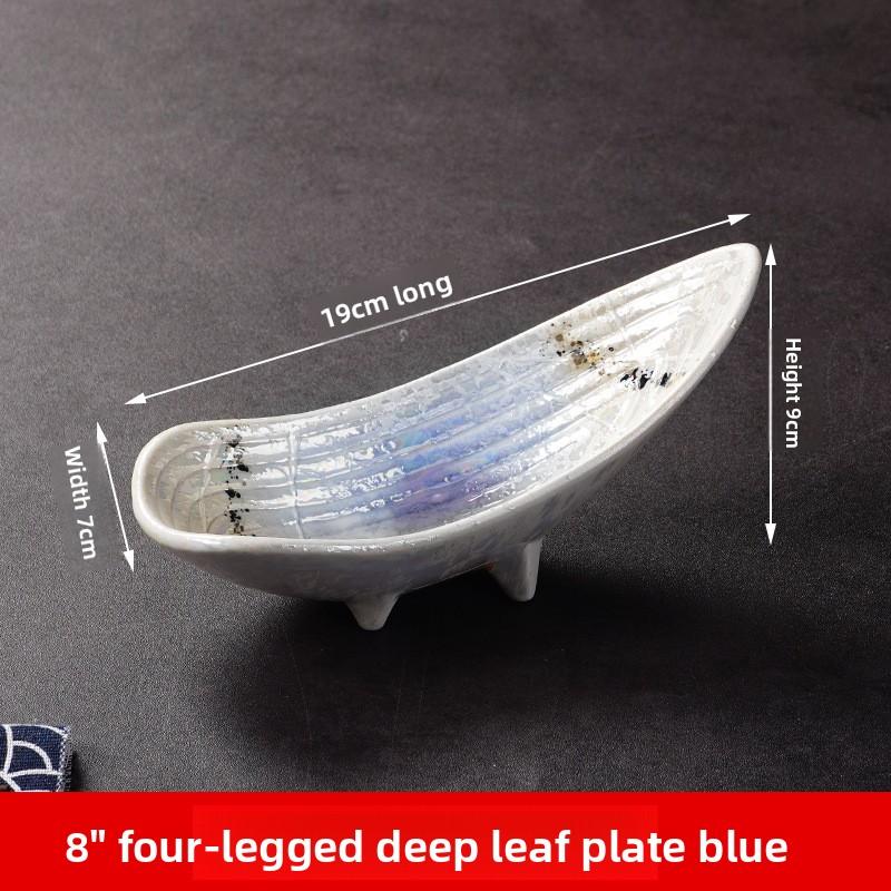 Creative Ceramic Salmon Sashimi Dish Sushi Dish Front Dish Dessert Dim Sum Dish Moon Bowl Japanese Cuisine Tableware