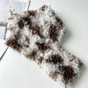 Thick Plush Faux Shearling Scarf Spotted Pattern Curly Fleece Collar  Outdoor Shopping