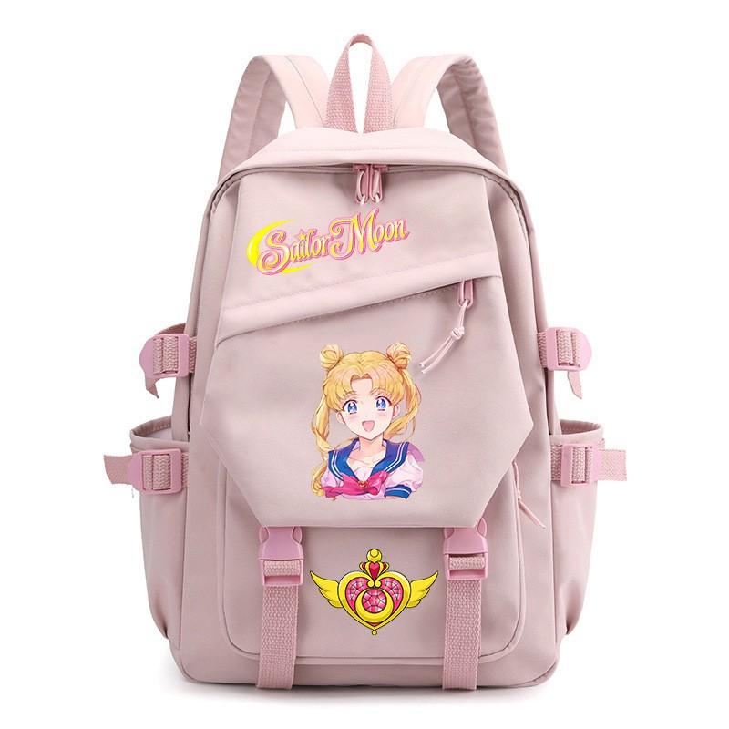 Zaino Stampa Anime Sailor Moon per Ragazzi Studenti Viaggio Leggero in Nylon Borsa Scolastica con Spallacci Imbottiti