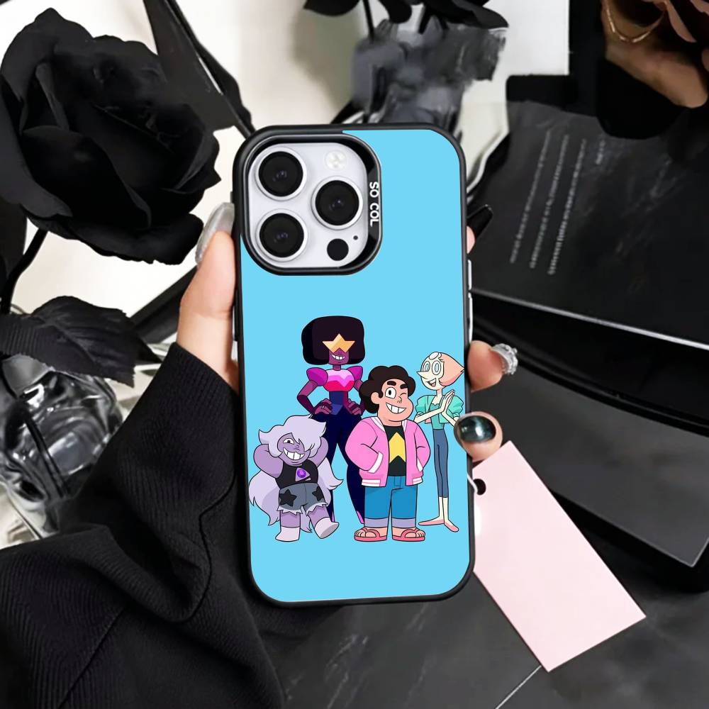 L-LGBTQ  S-Steven U-Universe   Phone Case For iPhone17,16,15,14,13,12,11 Plus,Pro Max Colored Silver Plated Inside Cover