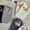 Cute Cat Socks with Balls 3D Novelty Soft Cotton Crew Socks Funny Animal Socks for Women Cats Lovers