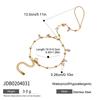 Zora Women's Vacation Style Colorful Natural Stone Crystal Finger Bracelet Gold Plated Stainless Steel Fine Jewelry