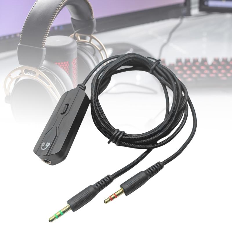 Computer Headphone Cable 3.5mm Female to Male Audios Cable with Mute & Volumes Controls Gold-Plate Connectors 200cm