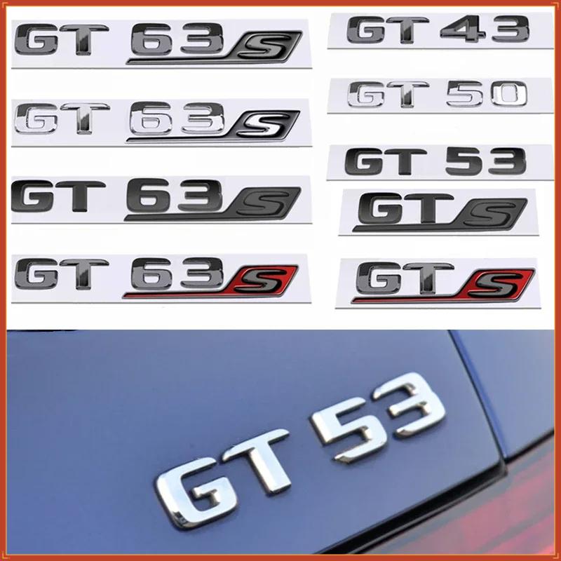 S Badge Letter Emblem Styling 3D ABS Rear Trunk Sticker Silver Black Red For Mercedes-Benz GT GTS GT63S GT43 GT50 GT53 GT63
