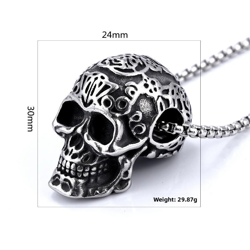 Meier Stainless steel punk skull men's everyday necklace