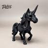 Detailed Skeleton Animal Figurine 3D Printed Horse Ornament, Fantasy Horns Bone Statue, Creative Dark Atmosphere Party Decor PLA Crafts for Halloween