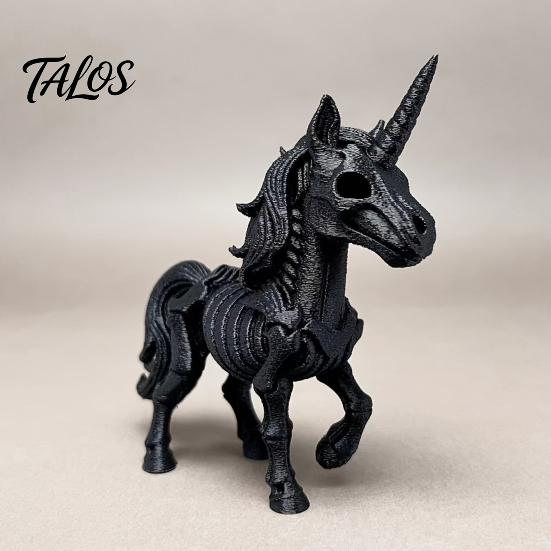 Detailed Skeleton Animal Figurine 3D Printed Horse Ornament, Fantasy Horns Bone Statue, Creative Dark Atmosphere Party Decor PLA Crafts for Halloween