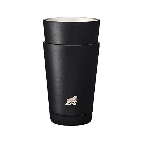 Doshisha Stackable Tumblers, 400ml, Stainless Steel, Vacuum Insulated, Black, Set of 2