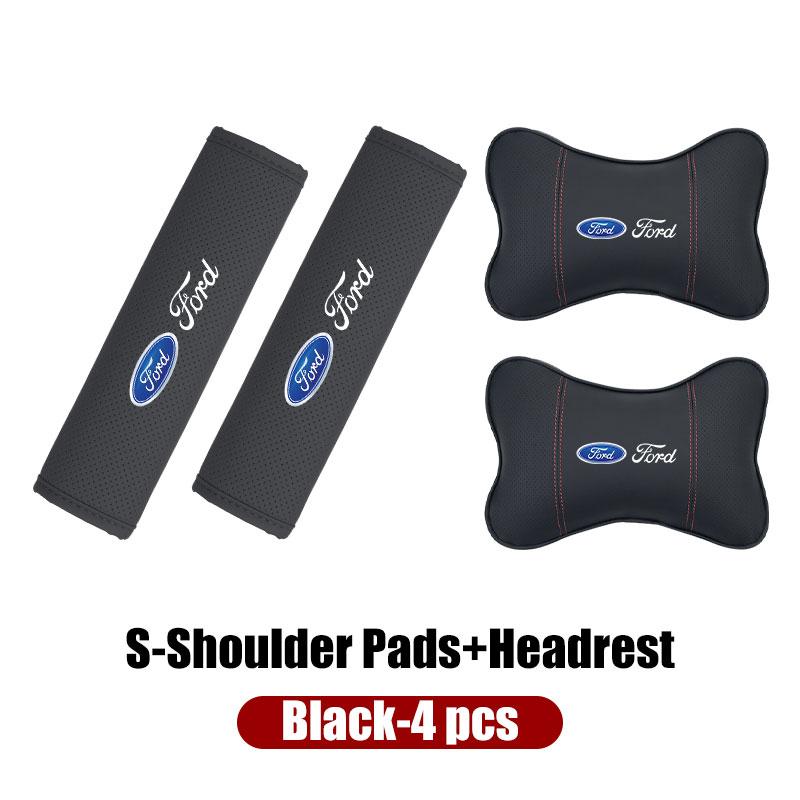 For Ford 1Set Car Seat Headrest Pillow With Seat Belt Shoulder Pad Cover Escort KA Flex Everest KA Expedition Falcon Fusion