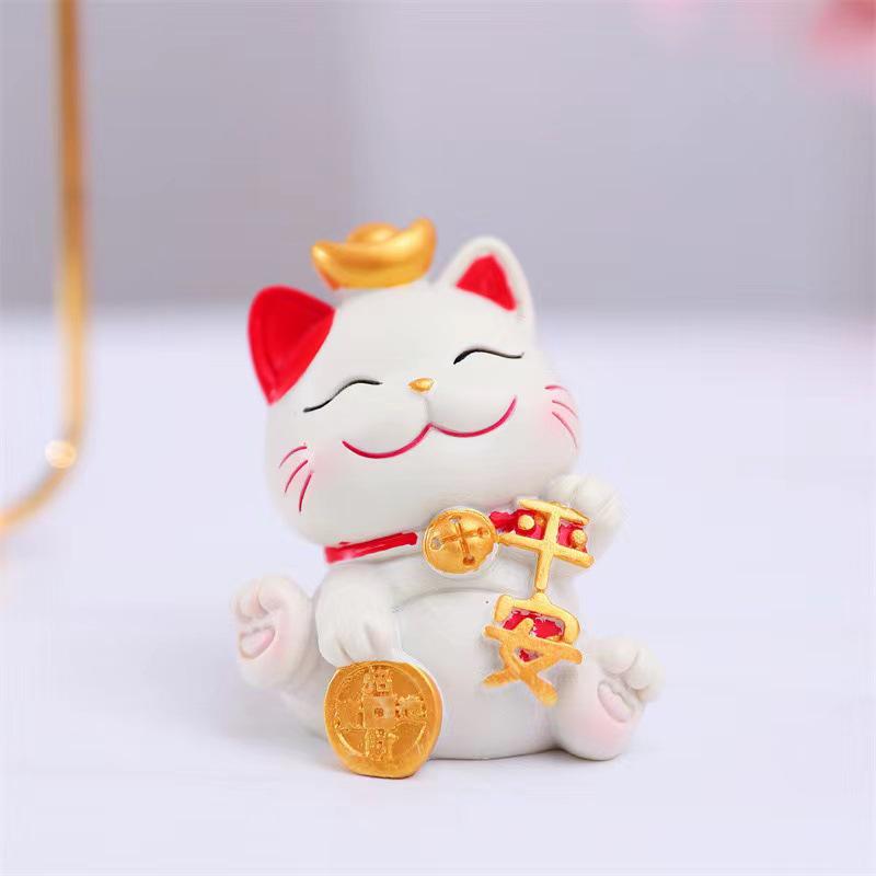 Lucky Cat Resin Mobile Holder - Cute Office Desktop Decoration Gift
