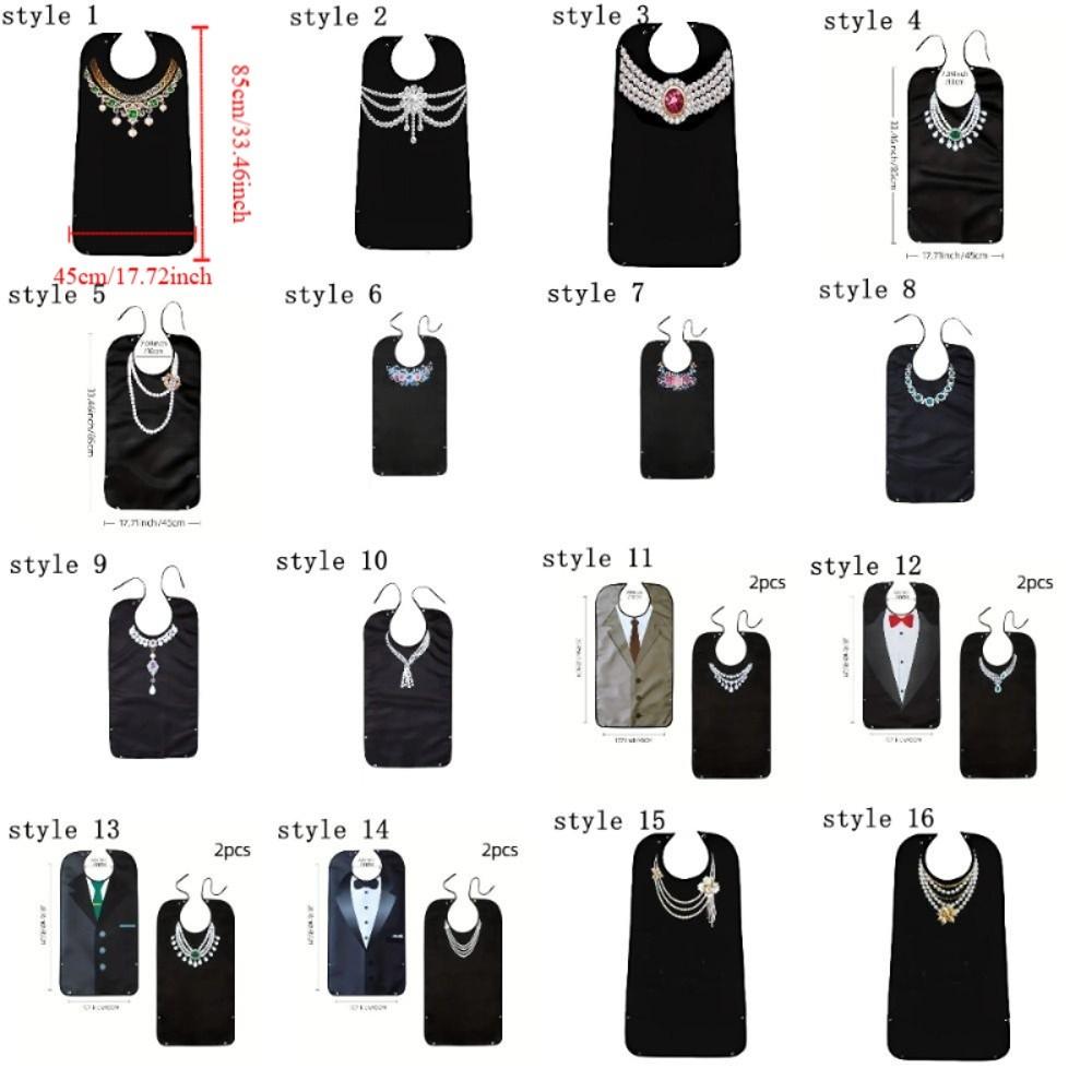 Waterproof Elderly Bibs Foldable Snap Closure Adult Apron Oil-Resistant Washable Senior Citizens Bibs Household Use