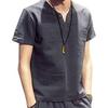 Short Cotton and Large Street Summer 2XL [Aaronlive] Men's T-shirt, Sweatshirt, Sleeve, V-neck, Linen, Plain, Comfortable, Size, Style, Casual,