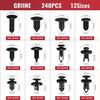 240 Pcs Car Bumper Retainer Clips Plastic Rivets Fasteners Push Retainer Kit - 12 Most Popular Sizes Auto Push Pin Rivets Set -Door Trim Panel Fender