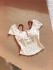 Women's Spicy Girl Two-Piece Floral Camisole T-Shirt with Bra Pads - Slimming Summer Short-Sleeve Top