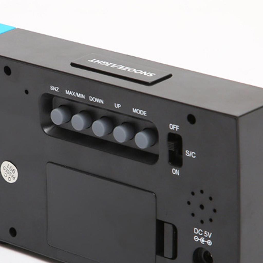 Projection Alarm Clock Snooze Function Temperature Humidity 12/24H