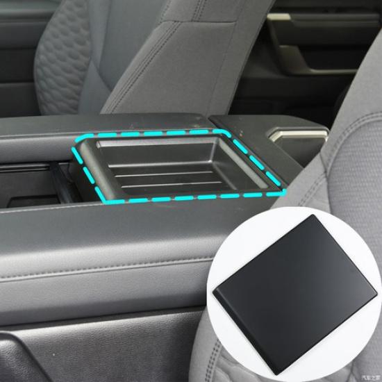 Matte Black ABS Armrest Box Lid Trim Panel Cover For Tundra -