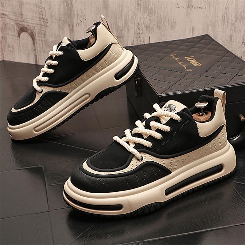 

2024 Streetwear Hip Hop Sneakers Men Original Sports Skateboard Shoes Men Fashion Low Top Men Casual Sneakers Shoes Platform Shoes 38 чёрный