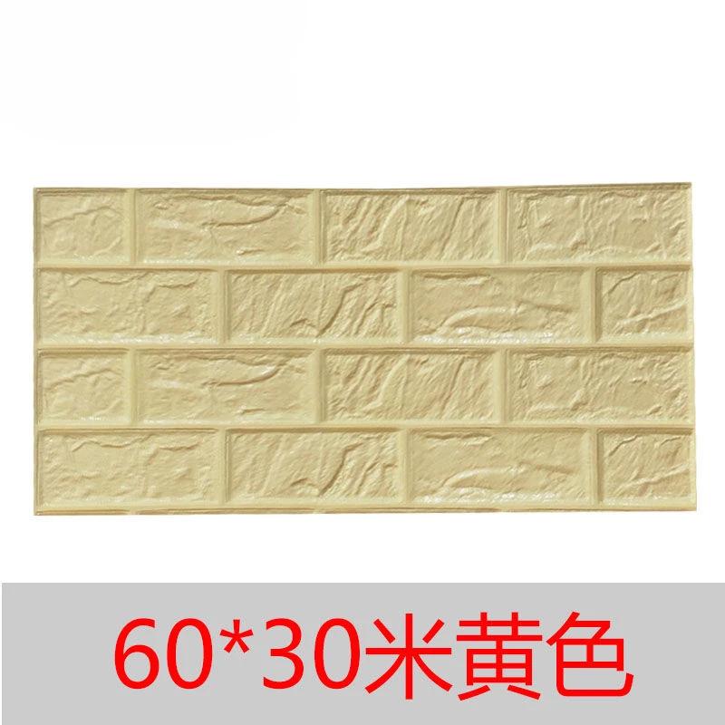 

Thickened Stereoscopic Wallpaper Keep Warmer Anti-collision Stickers Moisture-proof Soft Package Wall Decorative Brick Pattern 60x 60cm- 2 Pieces
