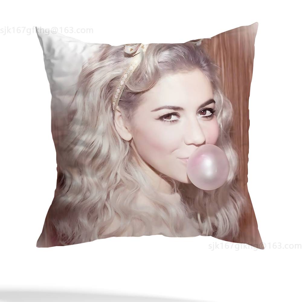 Marina Pillow Case Square Double-Sided Printing Short Plush Sofa Cushion Cover Bedroom Bedside Pillow