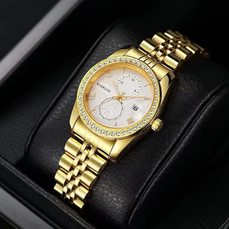 Casaro Ladies Watch Business Simple Fashion Trend Calendar Steel Belt Waterproof Women'S Watch Quartz
