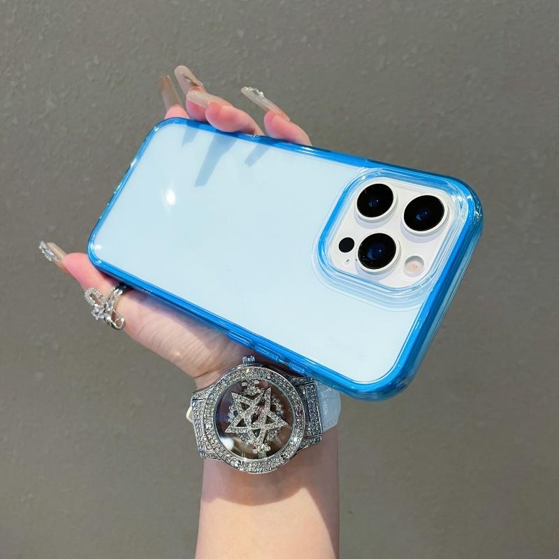 Luxe Heldere Snoepkleurige Schokbestendige Hoes voor iPhone 16 15 14Plus 13 12 11 Pro Max Zachte Bumper Pantser Esthetische Transparante Telefoonhoes