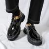 Men Oxfords Black Platform Elevator Punk Lacing Shoes Street Style Thick Sole Leather Shoes