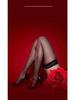 Little Matchmaker White Silk Lace Bow Thigh-High Socks with Red Trim