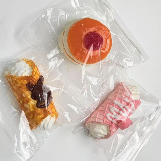 Simulated Strawberry Cake Squeeze Toy Anxiety Relieving Fruit Chocolate Wafer Roll Sensory Toy Soft Stretchy Dessert Focus Aid Relaxation Tools