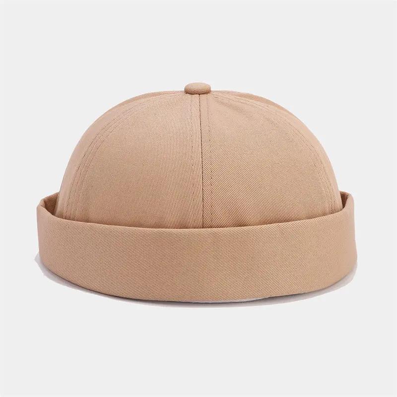 Spring and Summer Cotton Solid Docker Cap Brimless Hat Skullies Beanie Hats Landlord Sailor Cap Men and Women 04