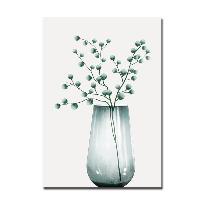 Acuarelă Plant Scandinav Poster Frunze Verde Artă Perete Pânză Pictură Postere nordice și imprimeuri Imagine de perete pentru camera de zi