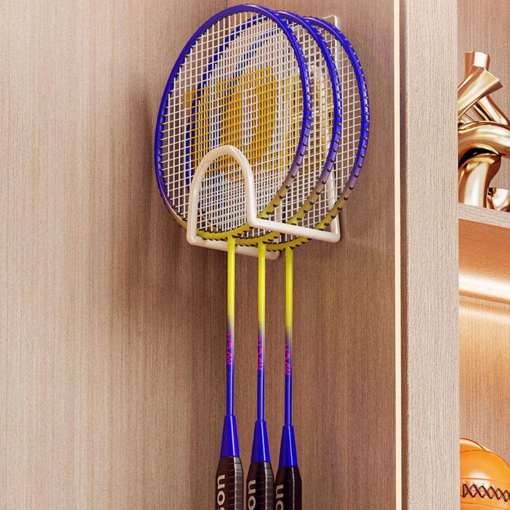 Punch Free Badminton Racket Rack Pickleball Rackets Wall Holder for Badminton/Tennis/Pickleball