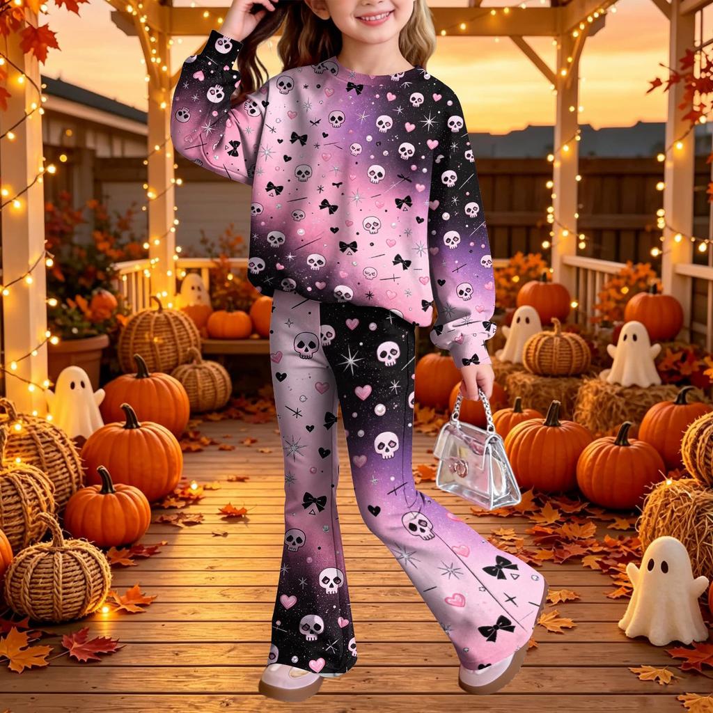 Kids Casual Long Sleeve Top and Pants 2-Piece Outfit Set for Boys and Girls