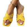 Xia new large size women's flat cross sandals rhinestone buckle decorative style