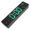 Digital Alarm Clock 10in 12/24H Temperature Display Battery Powered Quiet Green Backlit LED Clock