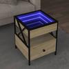 VidaXL Coffee Table with LED Infinity Sonoma Oak 40x40x51 Cm, Side Table, Living Room Table, Accent Table, End Table 847718