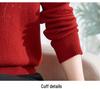 Women's Fleece Knit Top: Wood Ear Collar, Plus Velvet Warm Base Layer, Winter Inner Wear, Middle-Aged Mom's Sweater