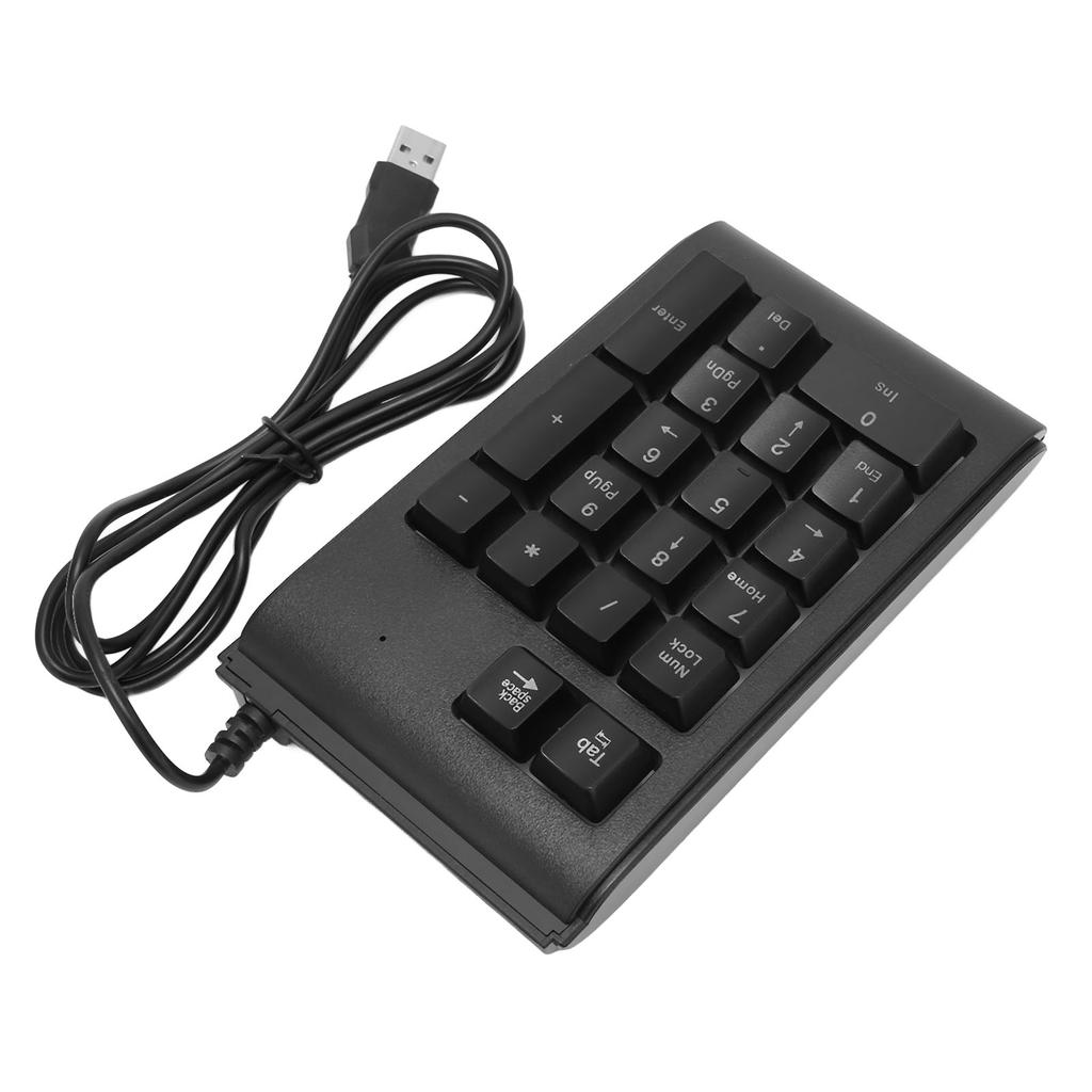 USB Wired Numeric Keypad 19 Keys Number Pad Waterproof RGB Backlight Portable for Notebook Laptop