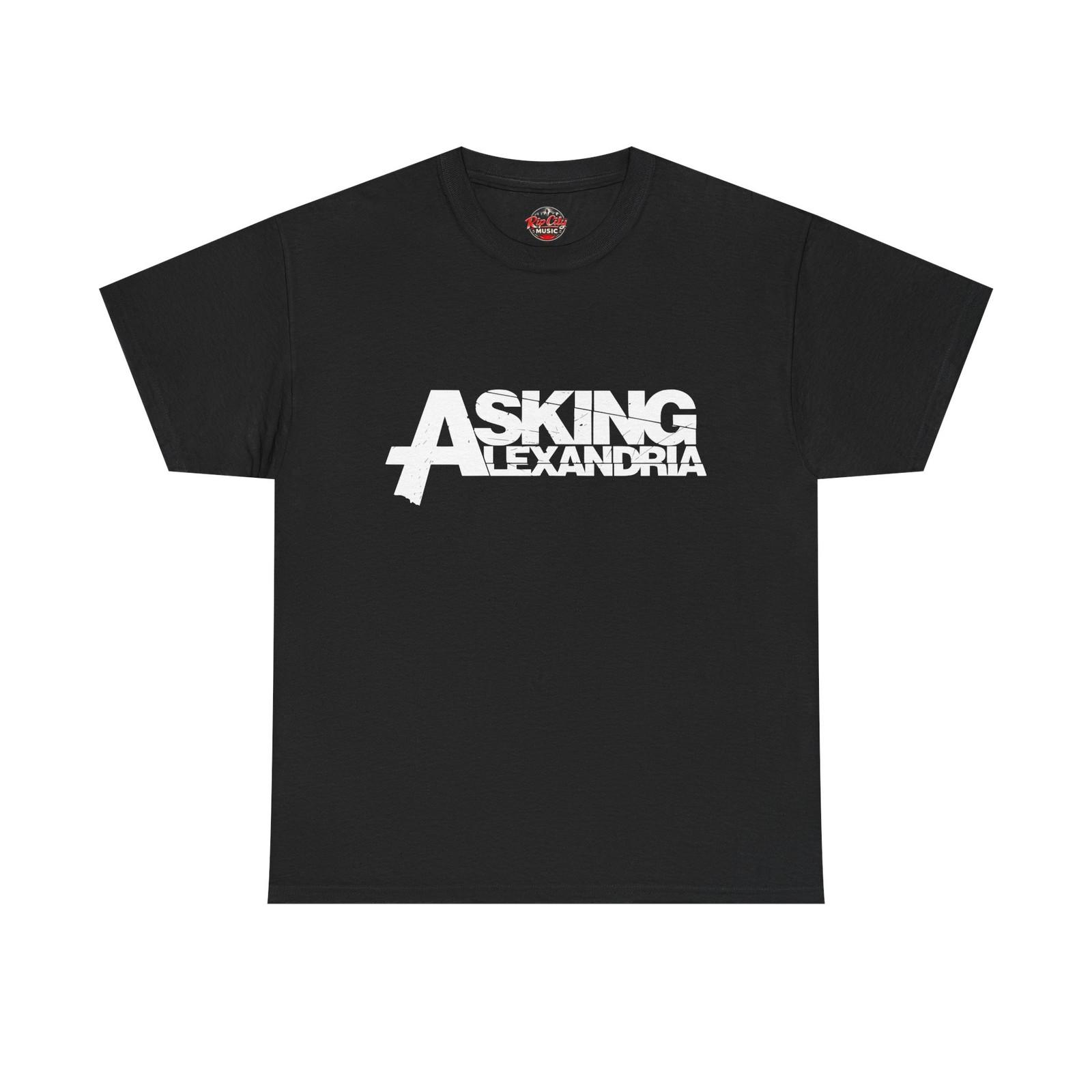 Asking Alexandria Band Name Stencil Typography Logo Rock Band Unisex T-Shirt XXXL