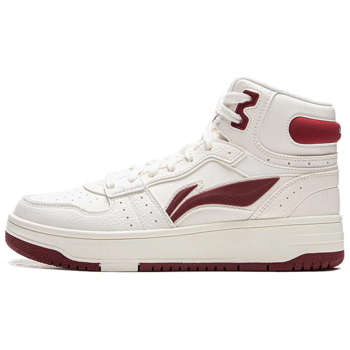 

Новые LiNing Tianji SOFT HI Противоскользящие Износостойкие Полувысокие Кеды для Скейтборда Женские Бело-Красные AGCU334-2 35.5