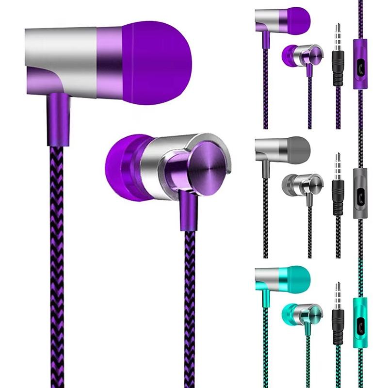 3.5mm Wired Headphone In Ear Headset Wired Earphone With HD Microphone 9D Stereo Earbuds Sports Music In-line Control For Phones