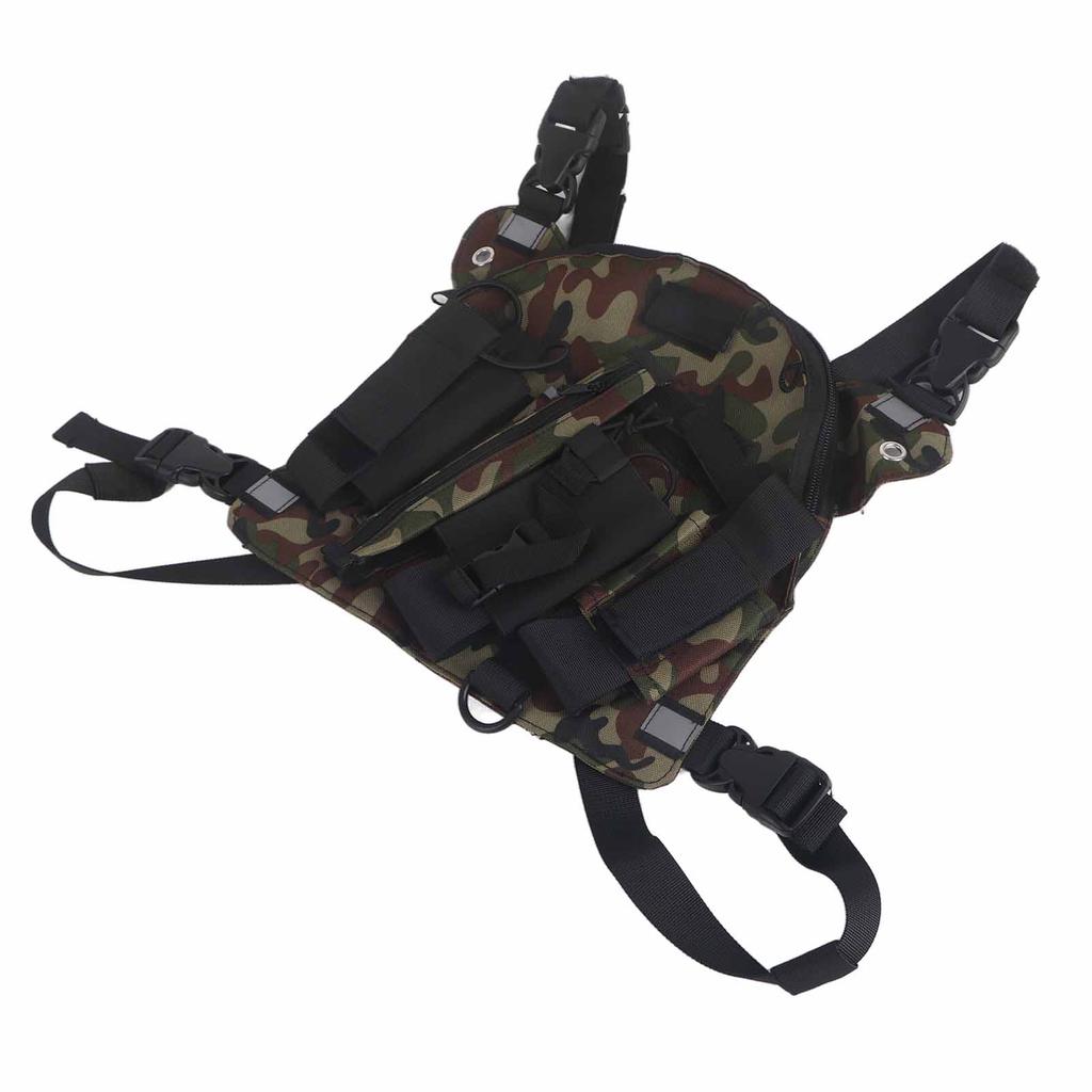 Radio Harness Chest Front Pack Pouch Holster Walkie Talkie Vest Rig Carry Bag OutdoorLight Camouflage