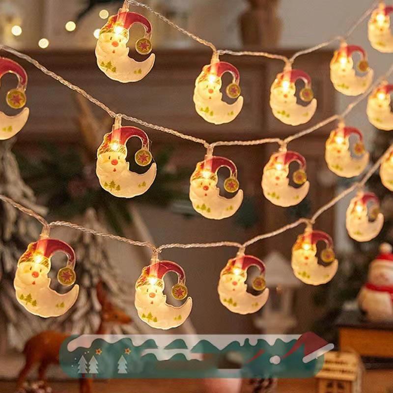 Christmas Lights String Santa Claus Snowman Battery-operated Garland LED Christmas Decorative Light Party New Year's Decor