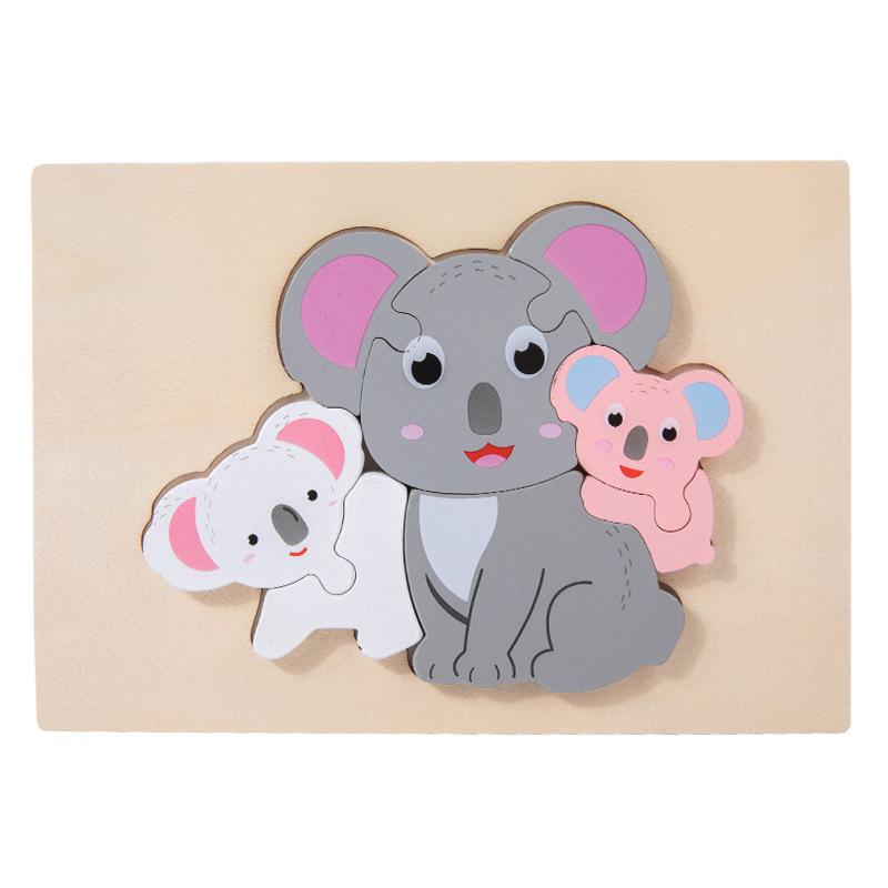 Wooden Animal Stereo Puzzle Children'S Puzzle Early Education Toys
