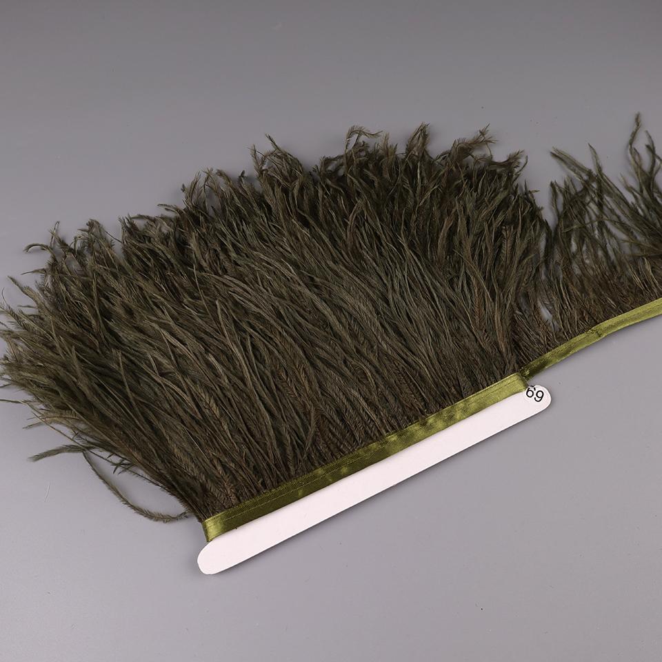 

10-15cm Ostrich Feathers on Tape Ribbon Fringe Trim for Sewing Trimmings White Feather in Dress Clothes Costume 1 meters