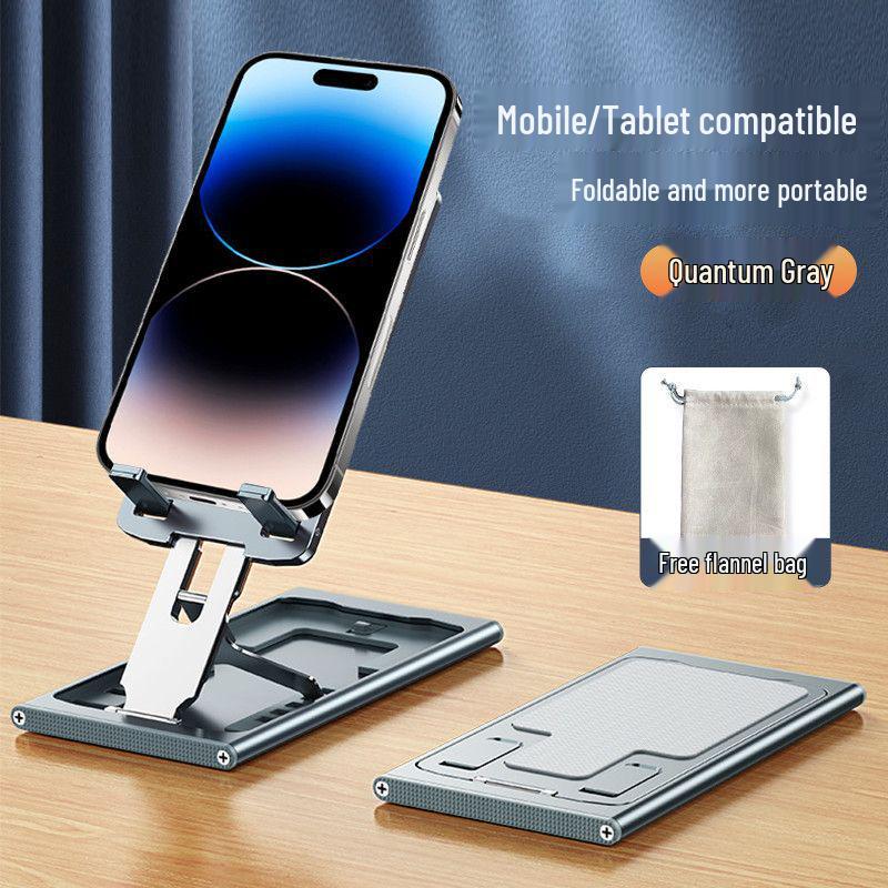 Portable Foldable Metal Phone & Tablet Stand with Cloth Bag Weighted Foldable