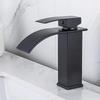 Black Stainless Steel Waterfall Bathroom Basin Faucet Sink Faucet Square Basin Faucet Single Handle And Cold Basin Faucet
