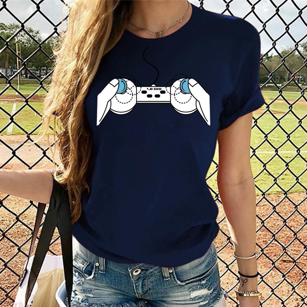 Neuartige kreative Spielkonsole 3D-gedrucktes Muster Damen-Shirt Kurzarm T-Shirt