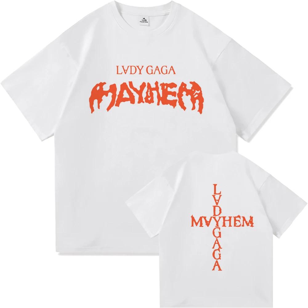 T-shirt Lady Gaga Mayhem 2025 Nuovo Album Moda Abbigliamento Uomo/Donna Retro Harajuku Vestiti di Alta Qualità per Fan T-shirt