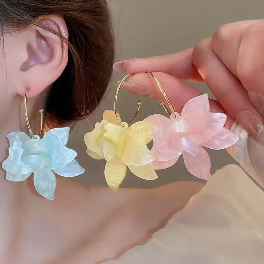 Personality Flower Earrings Irregular Flower Petals Pendant Earrings Jewelry Accessories
