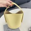Genuine Leather Casual and Laid-back Style Cowhide Hand-held Bucket Bag Commuter Single-shoulder Crossbody Women's Bag